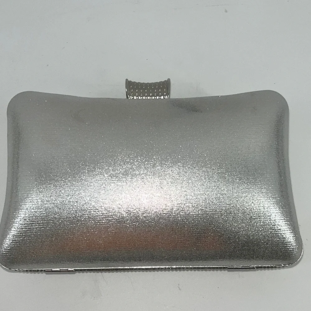 Silver Rhinestone Evening Clutch Bag Party Prom Wedding‎ Cocktail Sparkly